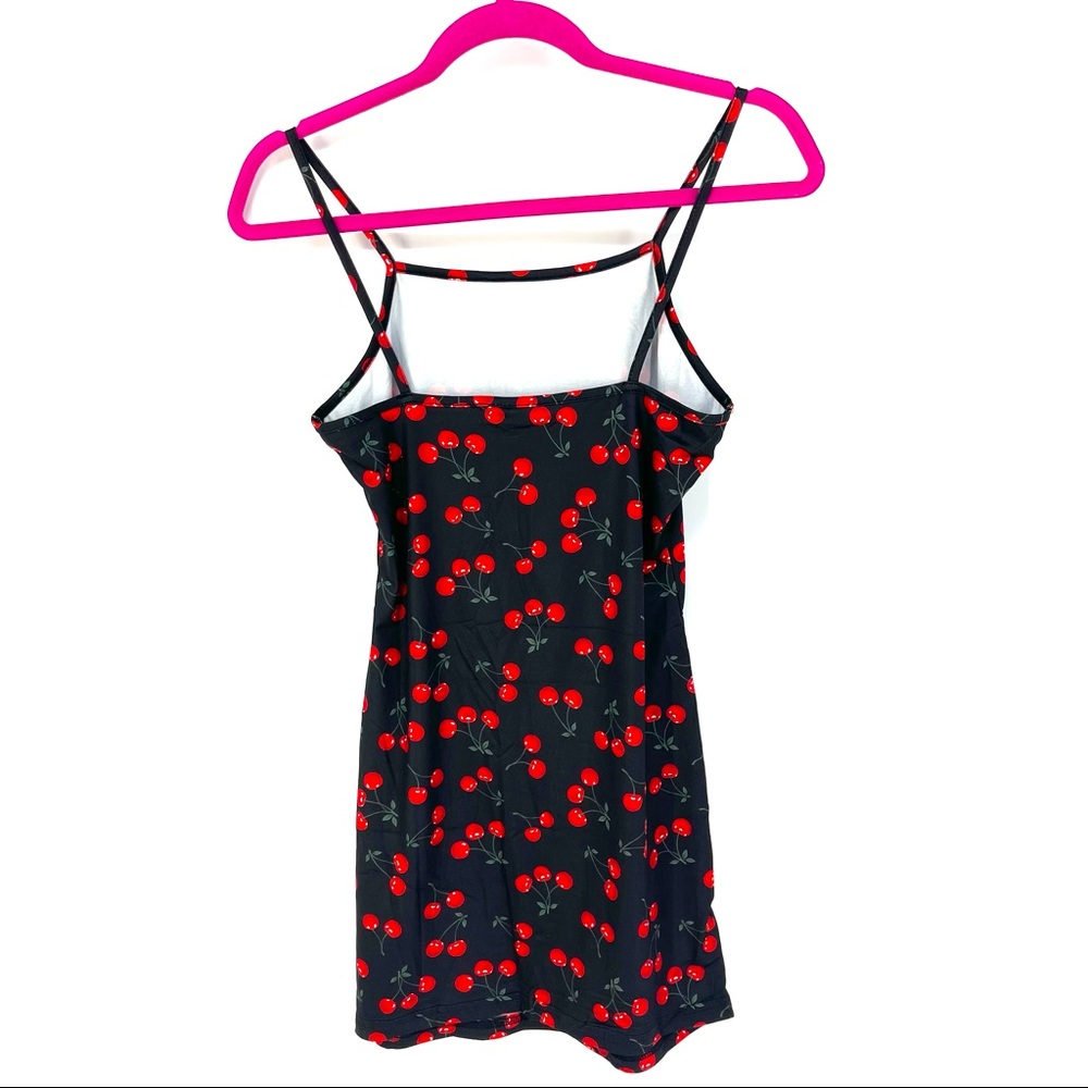 Size Small Cherry Print Spaghetti Strap Mini Dress - Picture 4 of 7